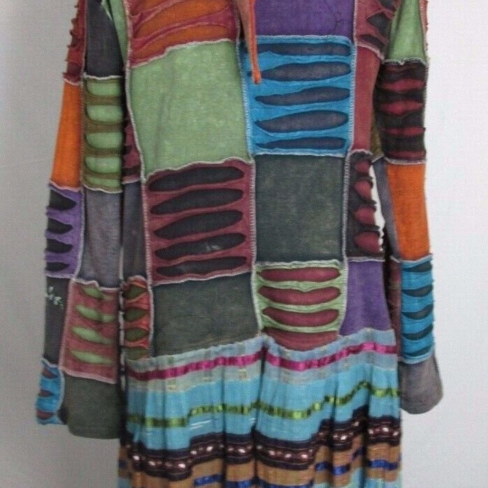 Custom Upcycle Full Length Multicolored Coat Wome… - image 7